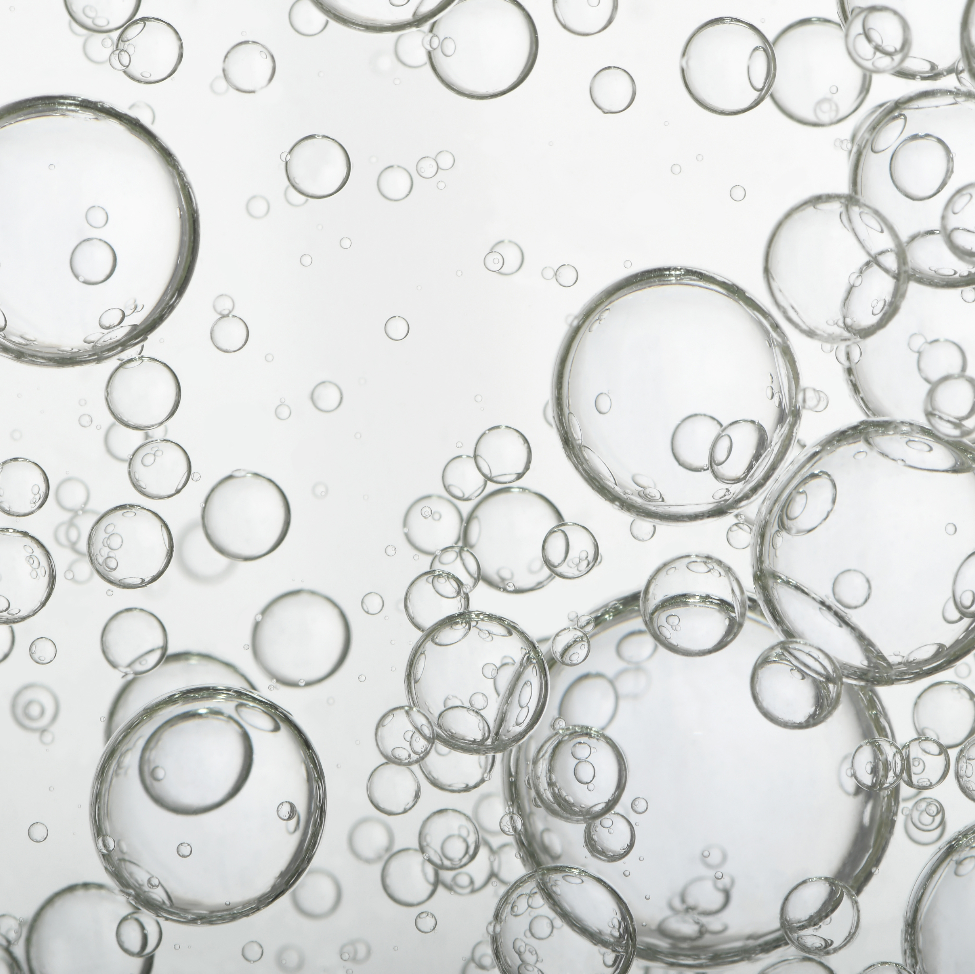 Close-up of transparent air bubbles