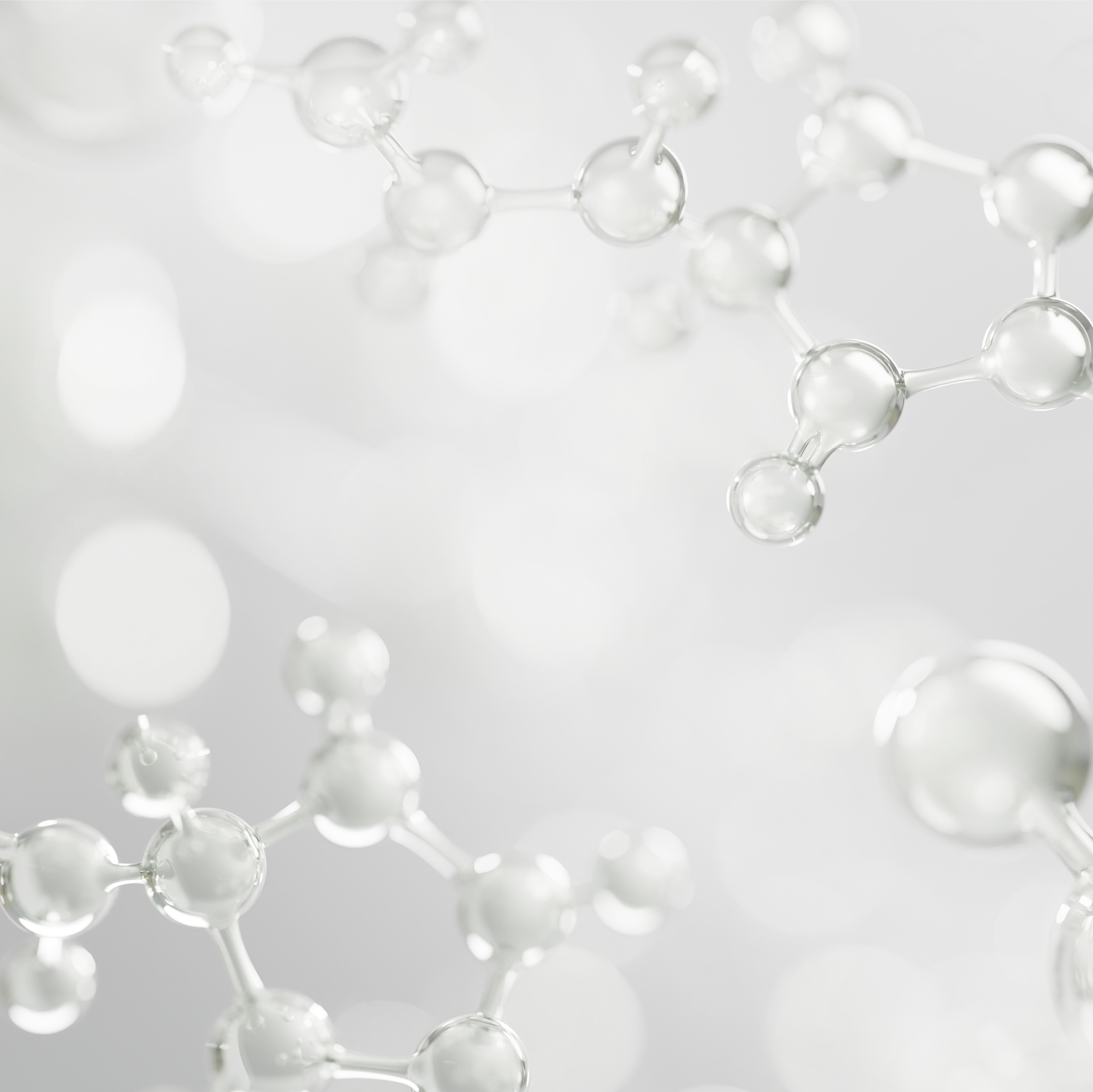 Transparent molecular structure on light background.